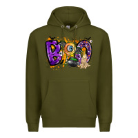 Army Green boo Premium Hoodie - CowhideDigitalArt