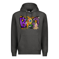 Charcoal Heather boo Premium Hoodie - CowhideDigitalArt