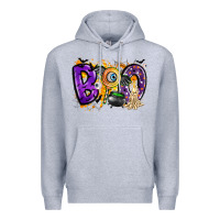 Heather Grey boo Premium Hoodie - CowhideDigitalArt