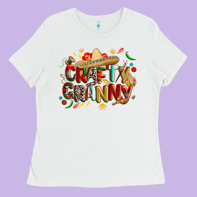 Cinco De Mayo Crafty Granny Ladies Tee Designed By Cowgirlartshop