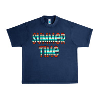 Navy summer time serape doodle Urban Heavy Tee - CowCowDesign