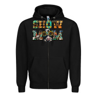Black show mom baby cow Zipper Hoodie - BarkalooDesign
