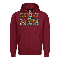 Burgundy show mom baby cow Zipper Hoodie - BarkalooDesign