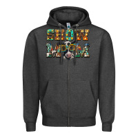Charcoal Heather show mom baby cow Zipper Hoodie - BarkalooDesign