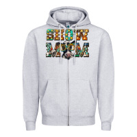 Heather Grey show mom baby cow Zipper Hoodie - BarkalooDesign