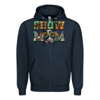 Navy show mom baby cow Zipper Hoodie - BarkalooDesign