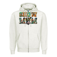 Oatmeal Heather show mom baby cow Zipper Hoodie - BarkalooDesign