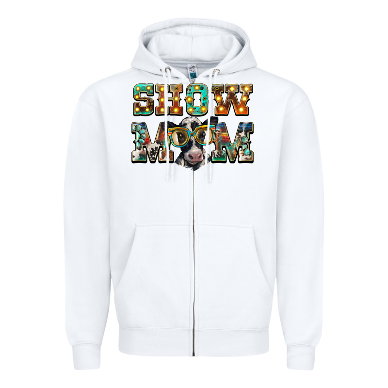 Show Mom Baby Cow Zipper Hoodie by BarkalooDesign | Teevron
