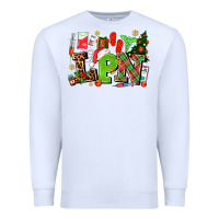 White lpn christmas nurse with Premium Sweatshirt - AdoDesignShop
