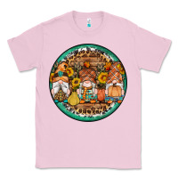 Bubblegum Pink fall gnomes round earrings 4 Classic Tee - Artiststas
