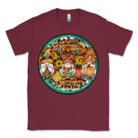 Burgundy fall gnomes round earrings 4 Classic Tee - Artiststas