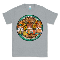Heather Grey fall gnomes round earrings 4 Classic Tee - Artiststas