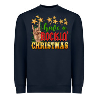 Navy have a rockin christmas Heavyweight Sweatshirt - BarkalooDesign