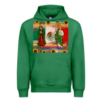 Emerald mexico flag our lady of guadalupe san judas sunflower Urban Hoodie - JahusDesignShop