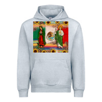 Heather Grey mexico flag our lady of guadalupe san judas sunflower Urban Hoodie - JahusDesignShop