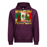 Mauve Wine mexico flag our lady of guadalupe san judas sunflower Urban Hoodie - JahusDesignShop