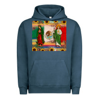 Pigment Midnight Navy mexico flag our lady of guadalupe san judas sunflower Urban Hoodie - JahusDesignShop