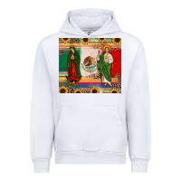 White mexico flag our lady of guadalupe san judas sunflower Urban Hoodie - JahusDesignShop