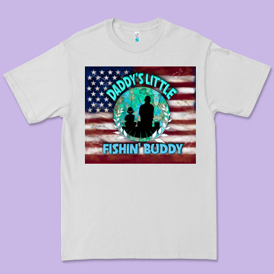 Daddy's Little Fishin Buddy Premium Tee Designed By Tumblerdesignbyshophia