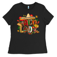 Black cinco de mayo taco lady Ladies Tee - CowGirlArtShop