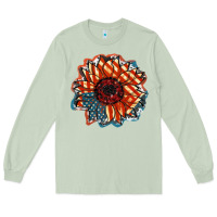 Matcha American Flag sunflower 4th of july Long Sleeve Tee - FaDigitalArtStudio