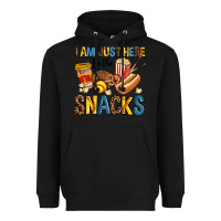 Black i am just here for the snacks Heavyweight Hoodie - AdoDesignShop