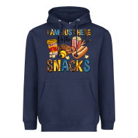 Navy i am just here for the snacks Heavyweight Hoodie - AdoDesignShop