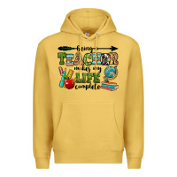 Antique Gold being a teacher makes my life complete Premium Hoodie - RanaPortraitStore