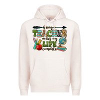 Pale Pink being a teacher makes my life complete Premium Hoodie - RanaPortraitStore