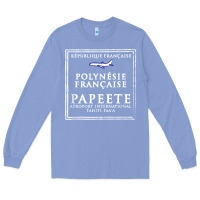 Colony Blue papeete tahiti passport stamp vacation travel t shirt Long Sleeve Tee - maiPhamDesign