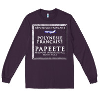 Plum papeete tahiti passport stamp vacation travel t shirt Long Sleeve Tee - maiPhamDesign