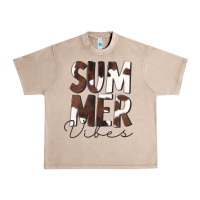 French Oak Summer Vibes Brown White Cowhide Urban Heavy Tee - CowCowDesign