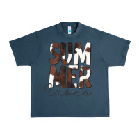Midnight Navy Summer Vibes Brown White Cowhide Urban Heavy Tee - CowCowDesign