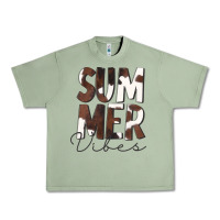 Oil Green Summer Vibes Brown White Cowhide Urban Heavy Tee - CowCowDesign