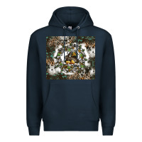 Navy natures circle of life Premium Hoodie - CowhideDigitalArt