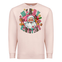 Pale Pink merry christmas santa Premium Sweatshirt - AdoDesignShop