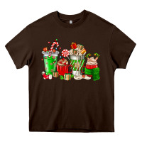 Chocolate Brown Christmas coffee cup Heavy Core Tee - NancyCooperArtShop