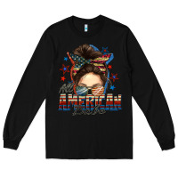 Black american babe messy bun Long Sleeve Tee - FaDigitalArtStudio
