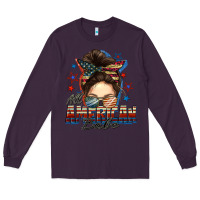 Plum american babe messy bun Long Sleeve Tee - FaDigitalArtStudio