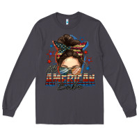 Smoke american babe messy bun Long Sleeve Tee - FaDigitalArtStudio