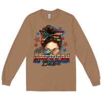 Toasted Coconut american babe messy bun Long Sleeve Tee - FaDigitalArtStudio