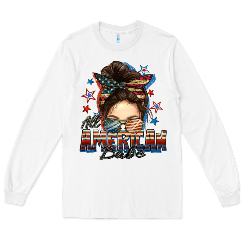 American Babe Messy Bun Long Sleeve Tee by FaDigitalArtStudio | Teevron