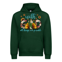 Forest Green with god all things are possible matthew 19 26 Urban Hoodie - JahusDesignShop