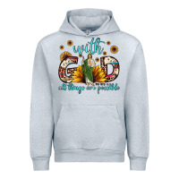 Heather Grey with god all things are possible matthew 19 26 Urban Hoodie - JahusDesignShop