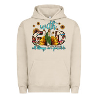 Pigment French Oak with god all things are possible matthew 19 26 Urban Hoodie - JahusDesignShop