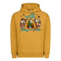 Pigment Peanut Butter with god all things are possible matthew 19 26 Urban Hoodie - JahusDesignShop