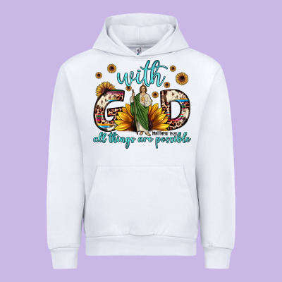 With God All Things Are Possible Matthew 19 26 Urban Hoodie Designed By Jahusdesignshop