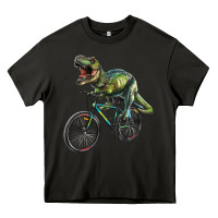 Asphalt t rex dinosaur riding dinosaur Heavy Core Tee - RanaPortraitStore