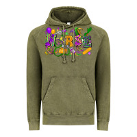 Vintage Olive Nurse Mardi Gras Vintage Hoodie - FaDigitalArtStudio