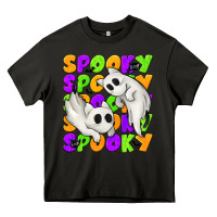 Asphalt Spooky with Ghost Cats Heavy Core Tee - texasbilliewilder